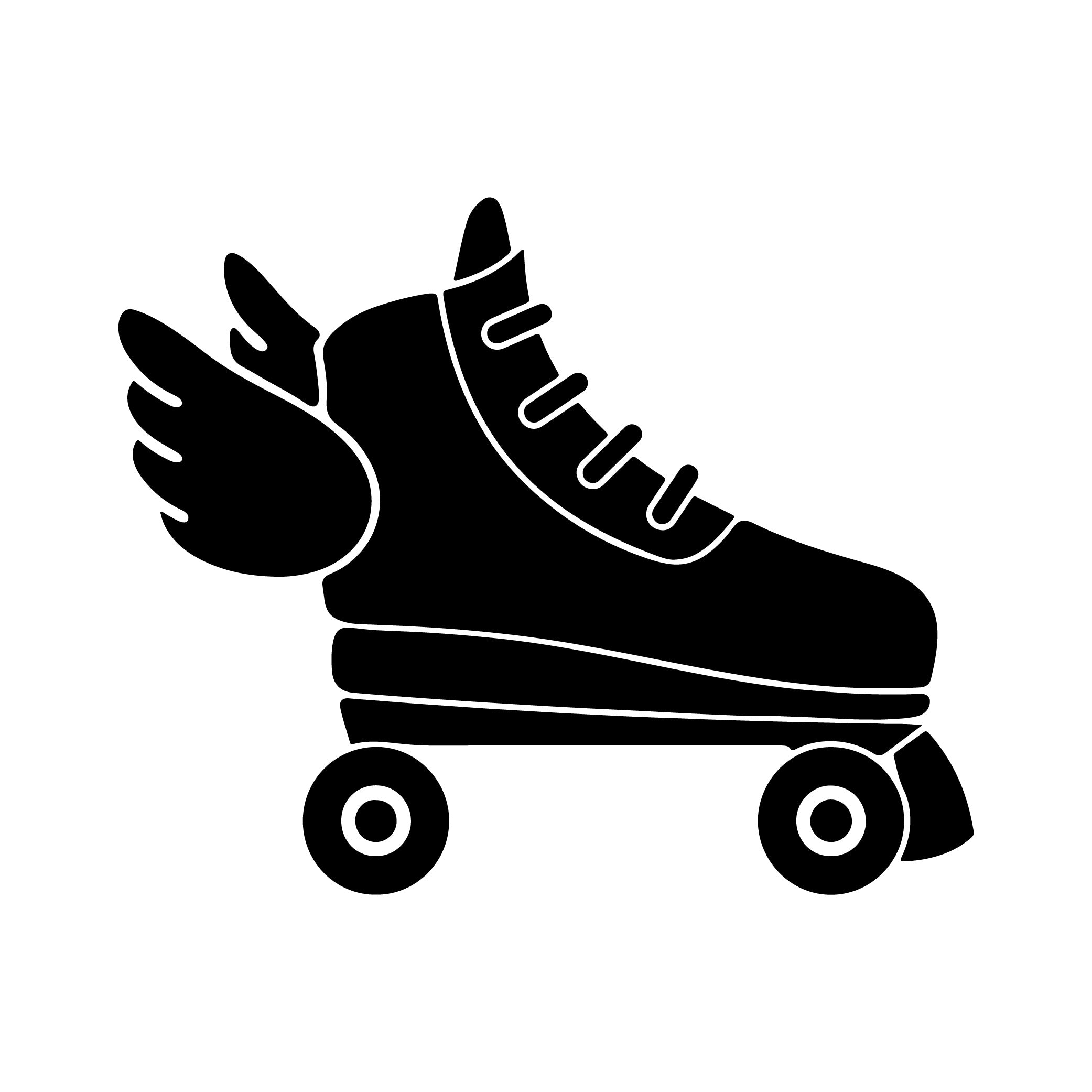 Holographic Motif for Live Printing - Rollerskates