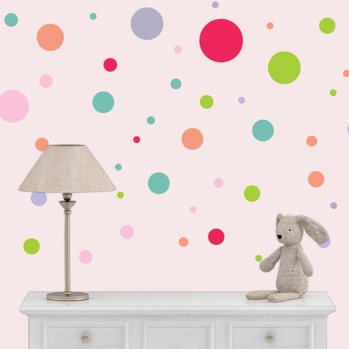 Multicolor Polka Dots Mini Wall Art Sticker
