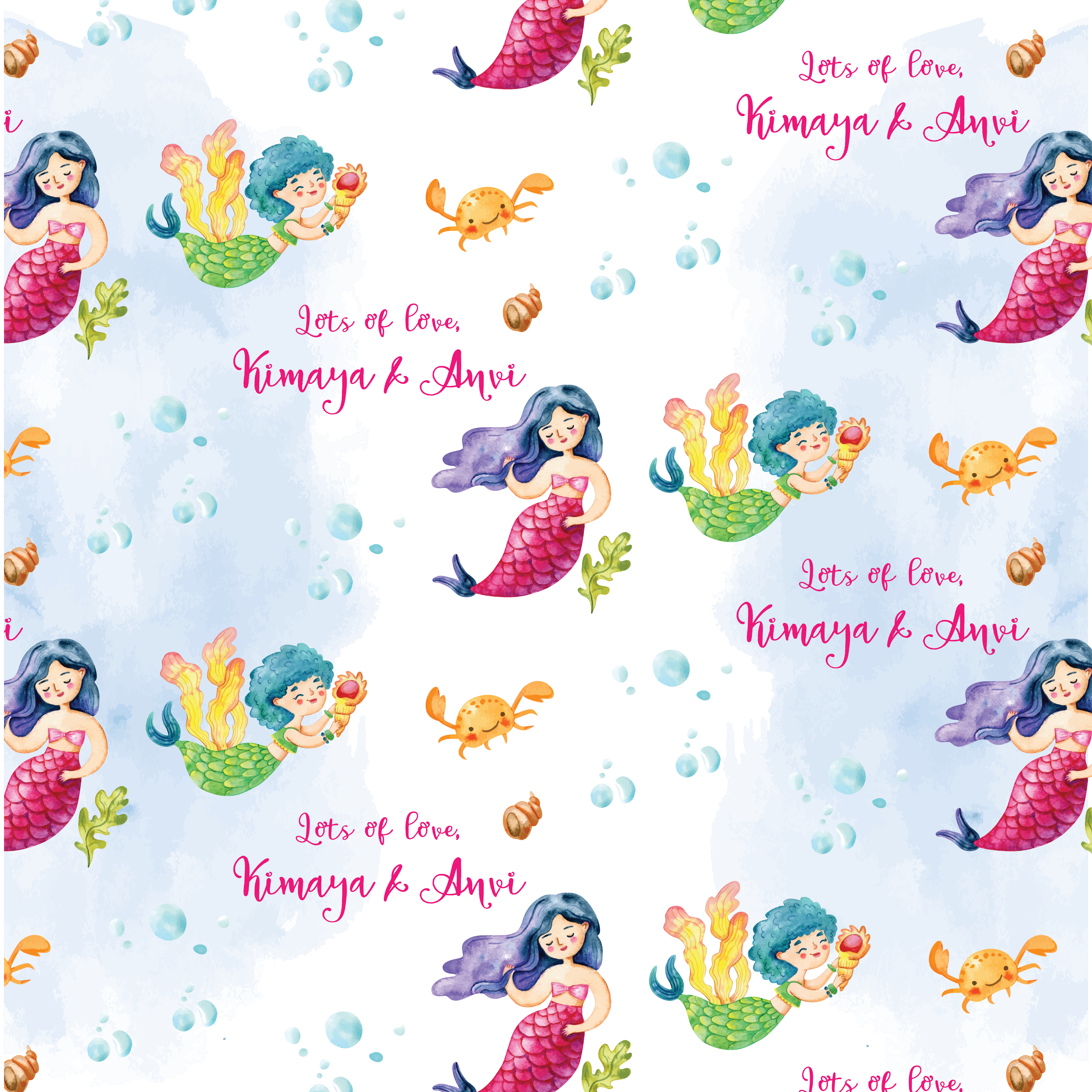 Personalised Gift Wrapping Paper (Girl)