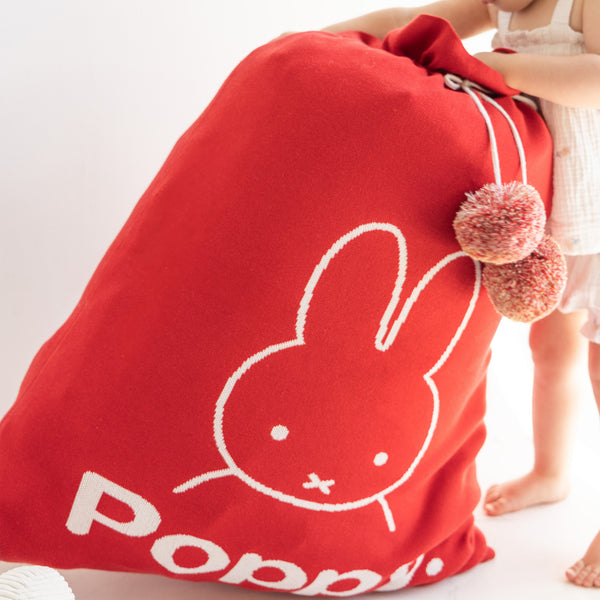 Miffy Santa Sack -Base: Red Letter: Oatmeal