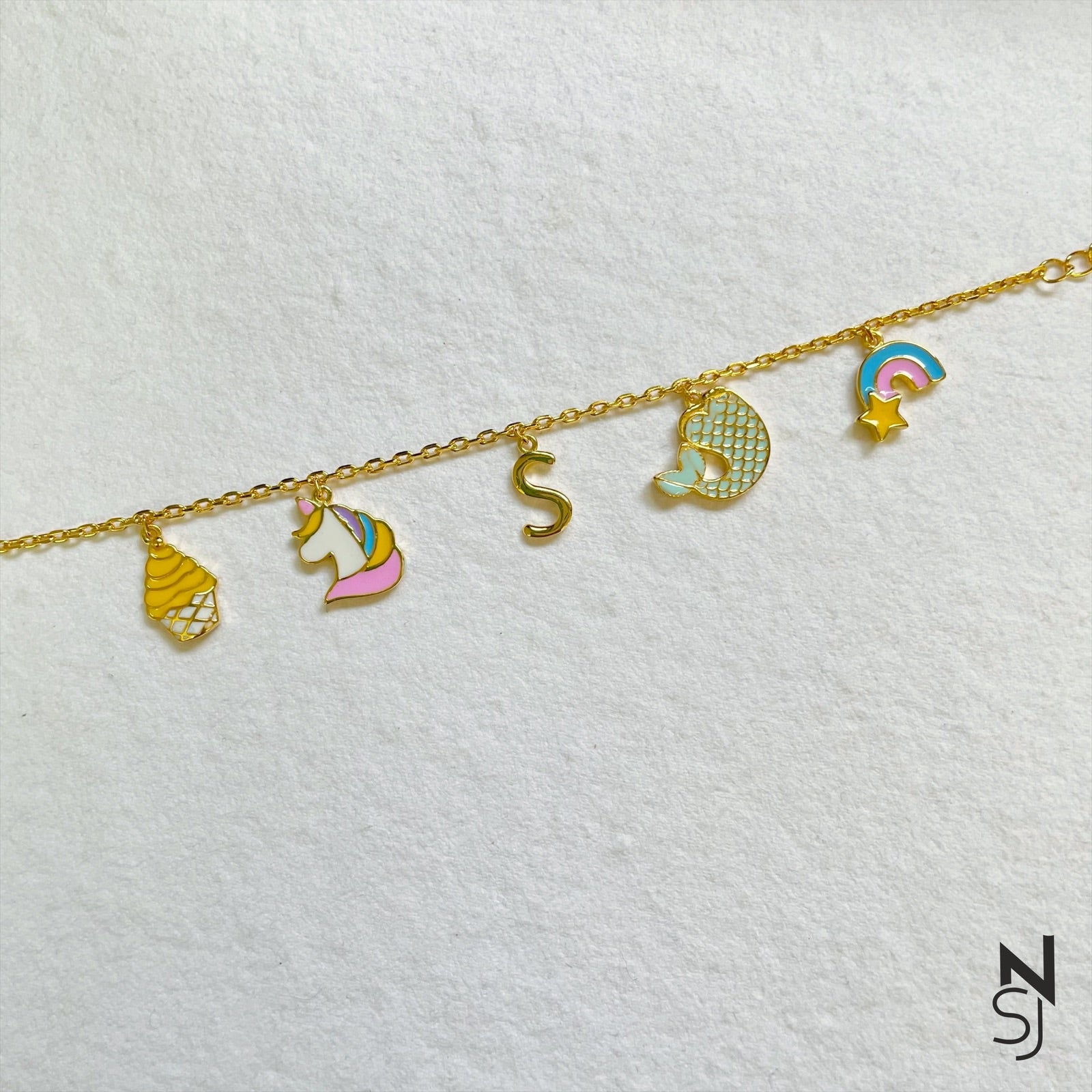 Custom Initial Charm Bracelet