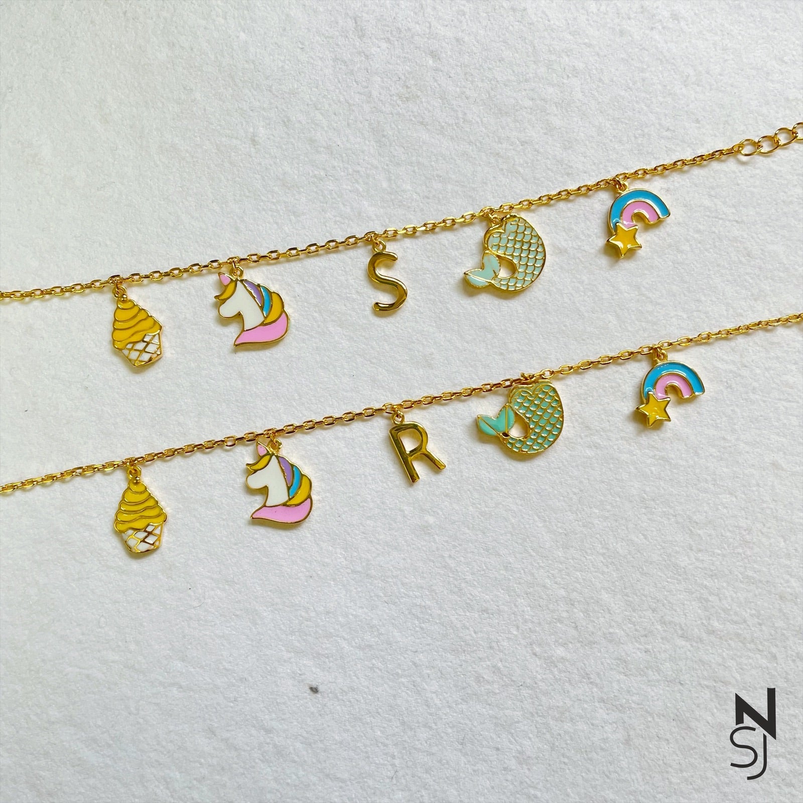 Custom Initial Charm Bracelet