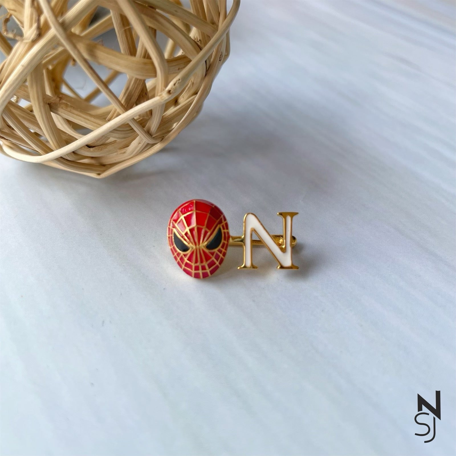 Spiderman Initial Collar Pin