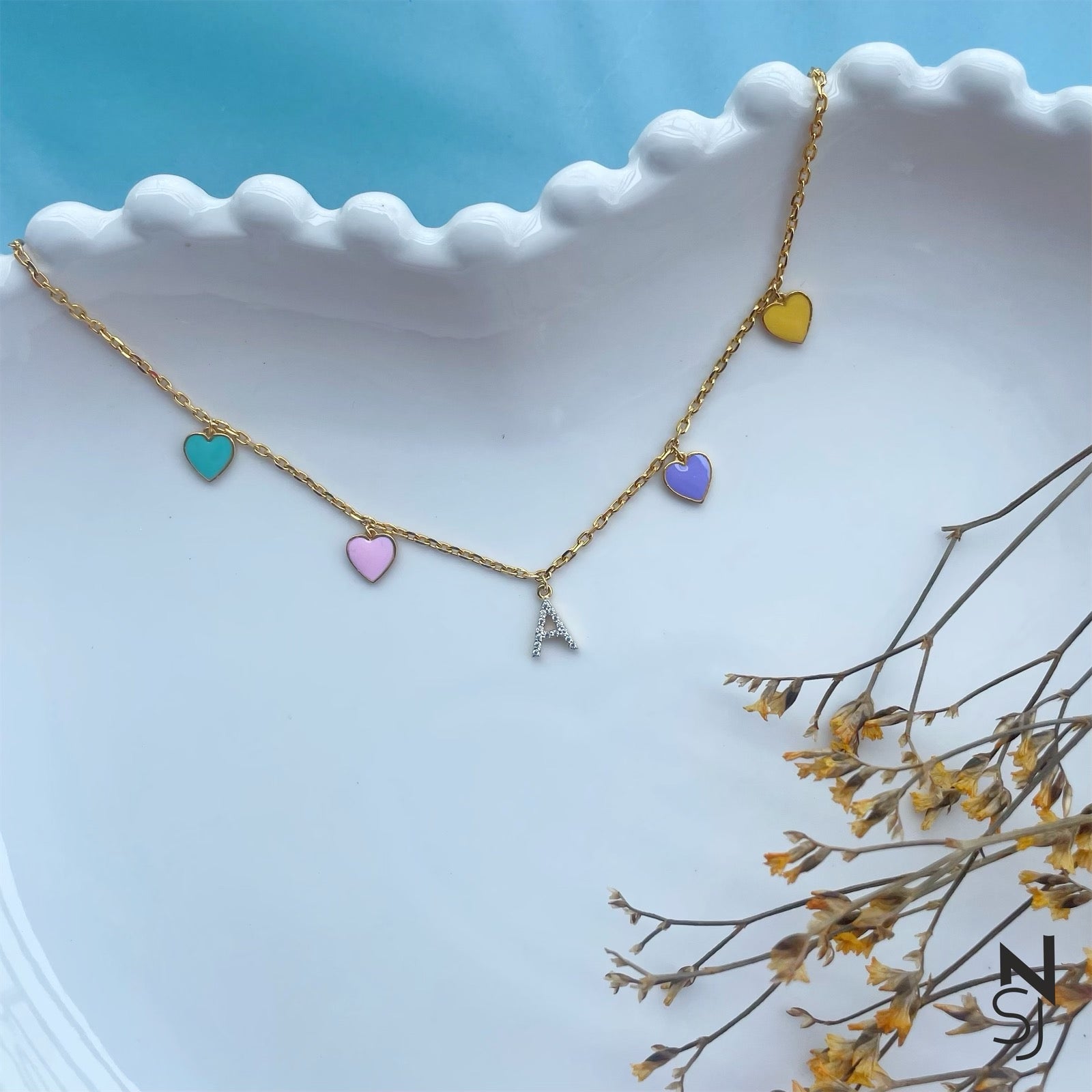Heartstrings Initial Necklace