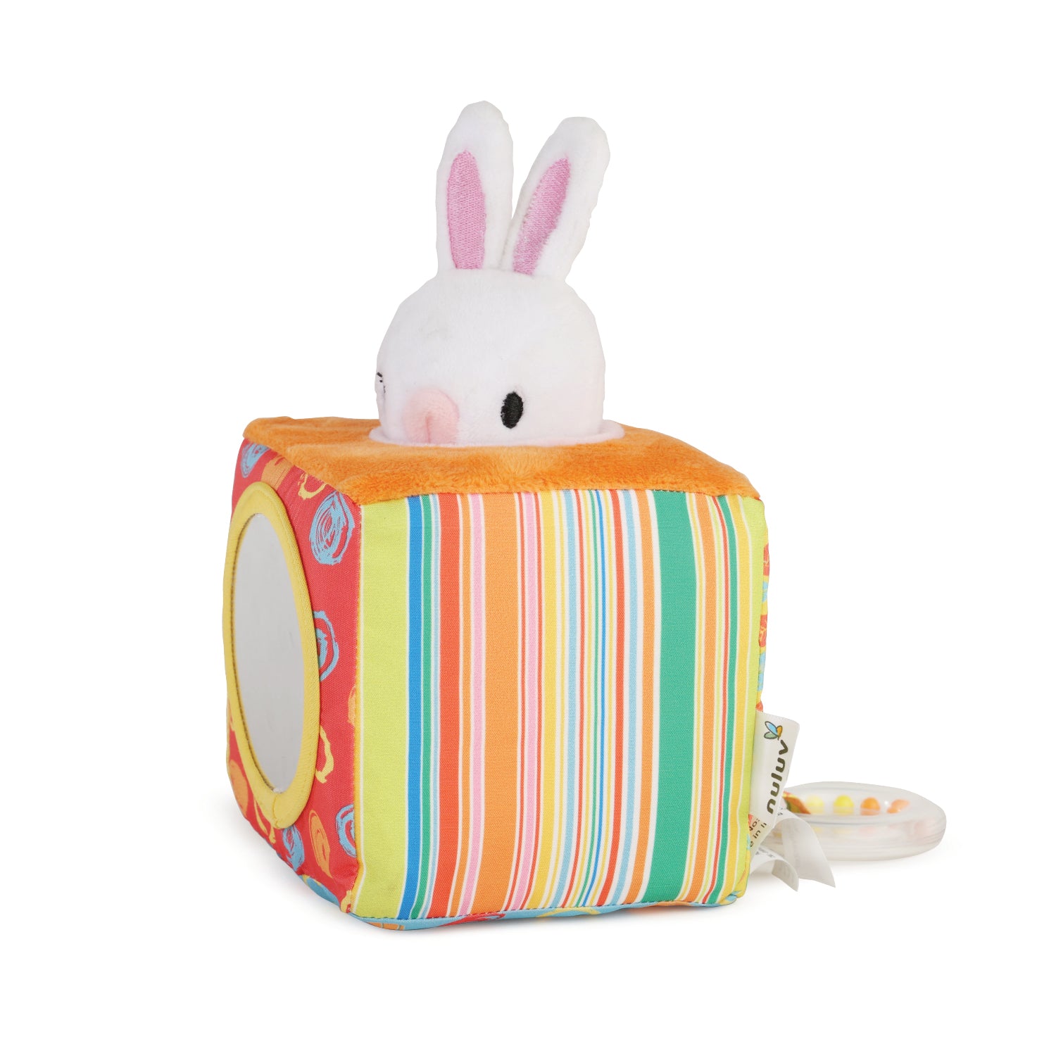 Nuluv Bunny Cube Activity Play Toy with Squeaky Crinkle Rattle For Baby 3 Months+