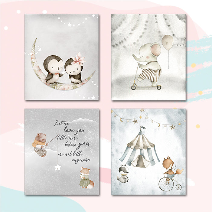 Nights Circus Canvas For Wall (Set of 4)