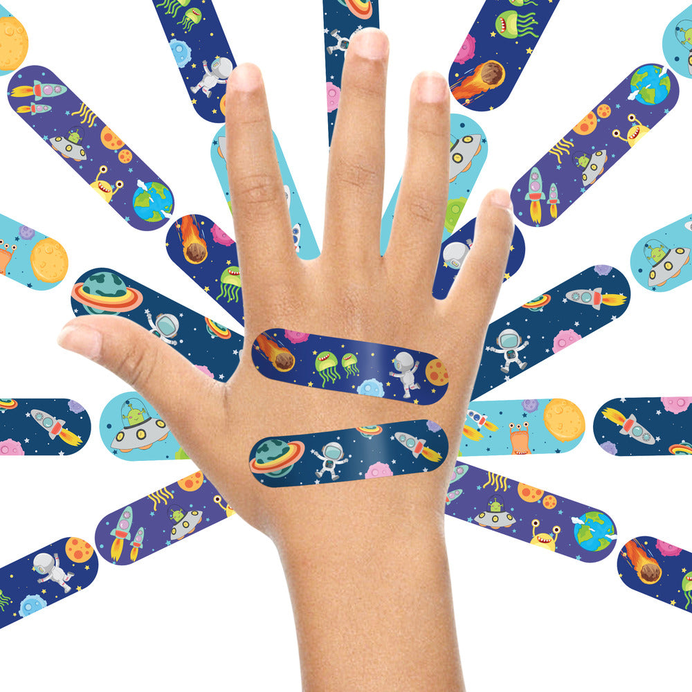 Ouchie Non-Toxic Printed Bandages Jumbo Pack (80 Pack) - Adventure Awaits, Space Jam,'Ouchie x MuSo' & Jungle Fever