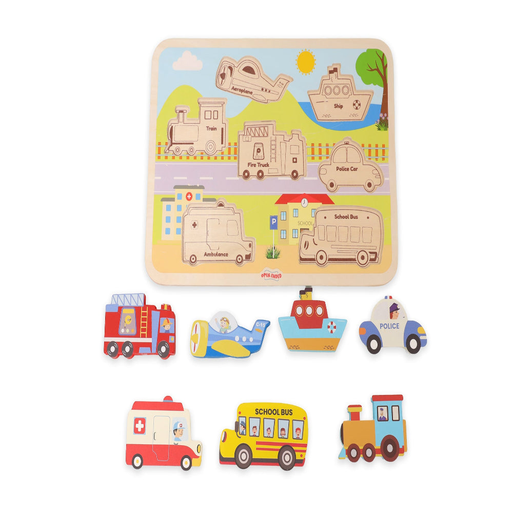Open Ended Chunky Puzzle New Design- (Includes - 7 Chunky self standing Animals)
