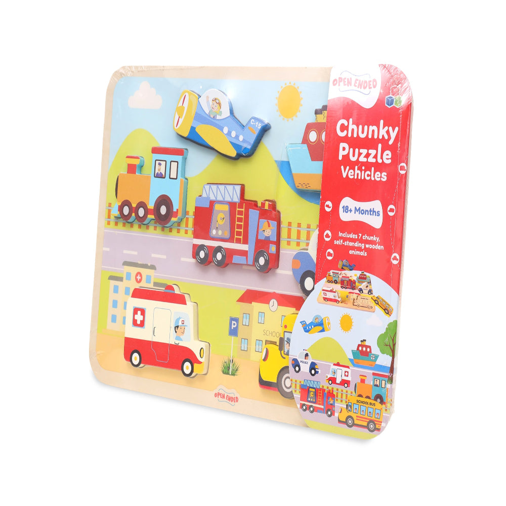 Open Ended Chunky Puzzle New Design- (Includes - 7 Chunky self standing Animals)
