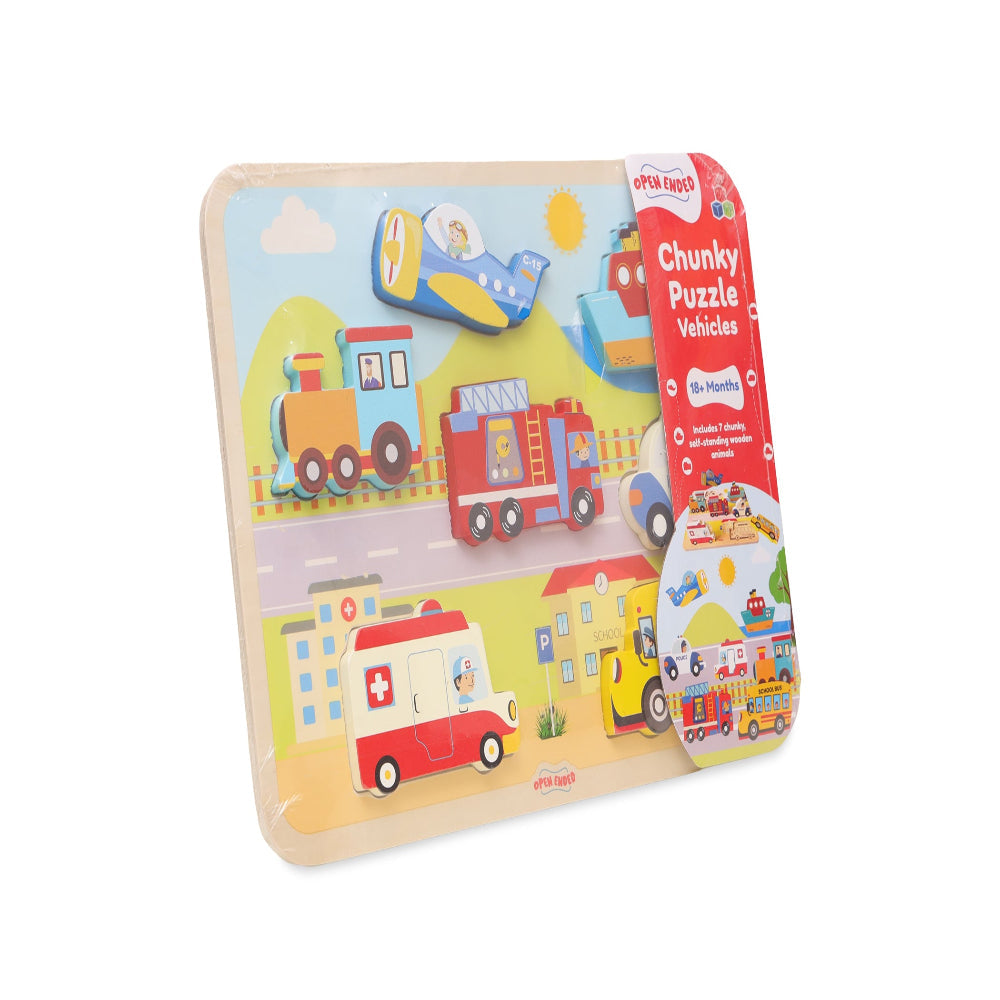 Open Ended Chunky Puzzle New Design- (Includes - 7 Chunky self standing Animals)