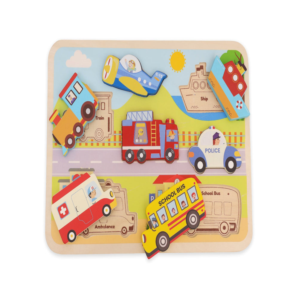 Open Ended Chunky Puzzle New Design- (Includes - 7 Chunky self standing Animals)