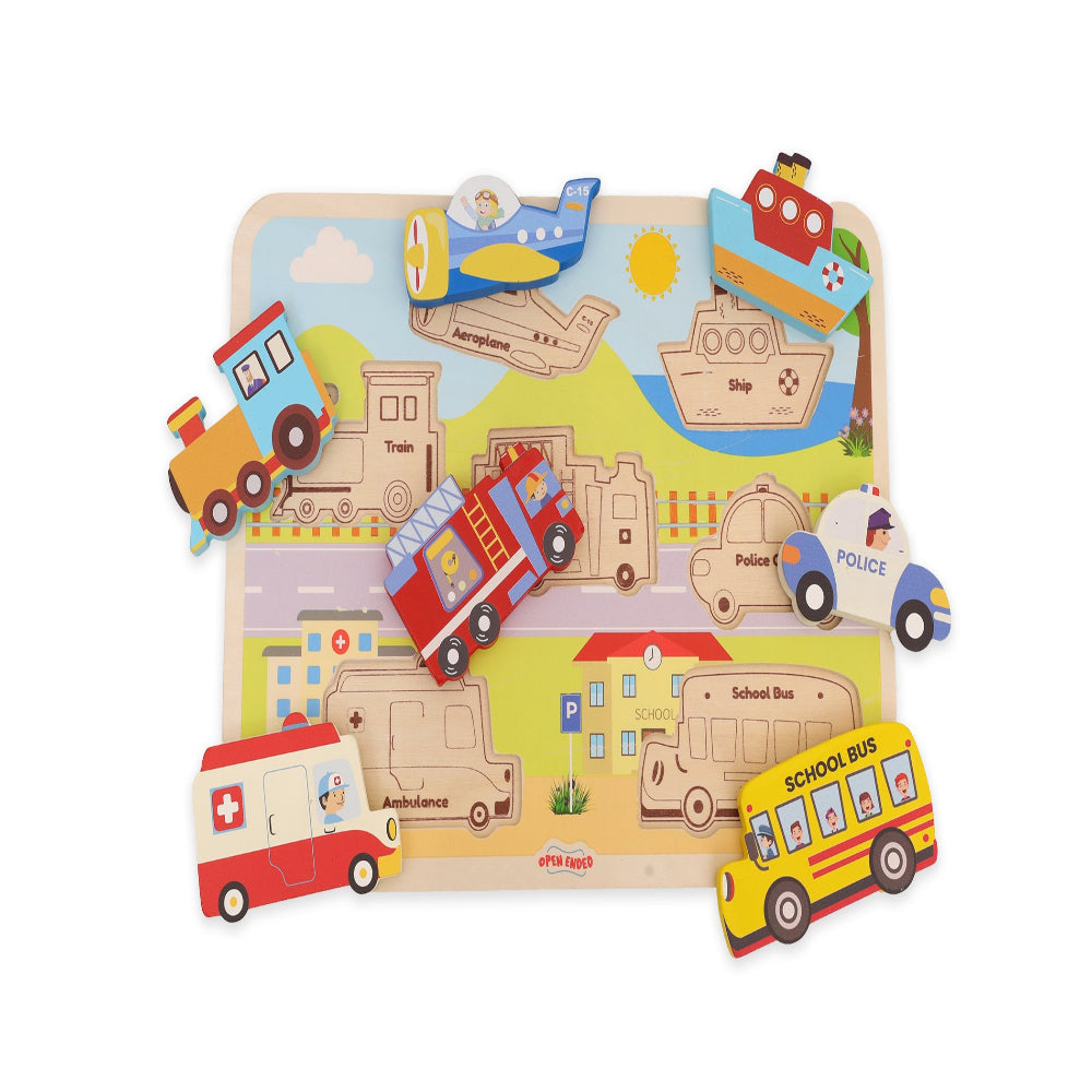 Open Ended Chunky Puzzle New Design- (Includes - 7 Chunky self standing Animals)