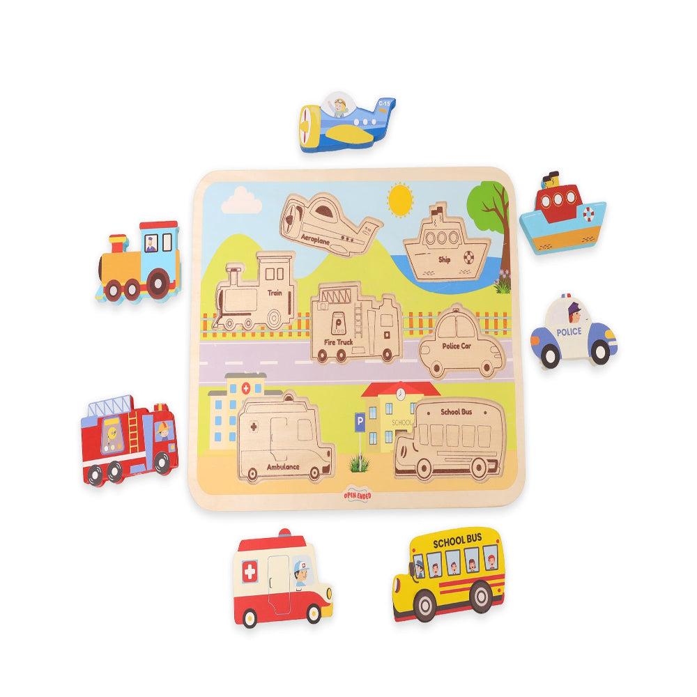Open Ended Chunky Puzzle New Design- (Includes - 7 Chunky self standing Animals)