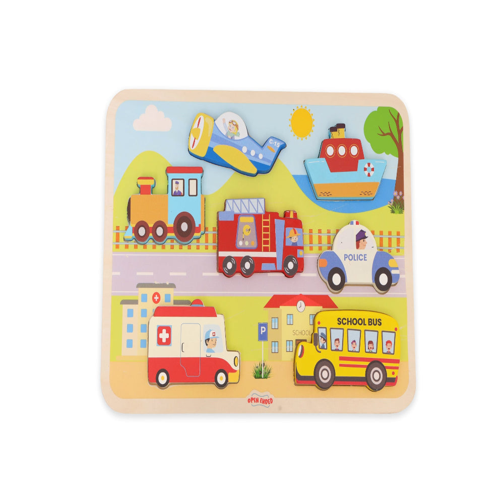 Open Ended Chunky Puzzle New Design- (Includes - 7 Chunky self standing Animals)