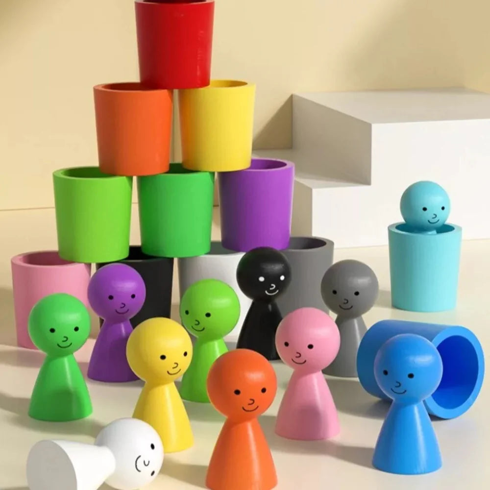 Open Ended Colour Sorting Cups with Peg dolls-Learning & Education-Open Ended-Toycra