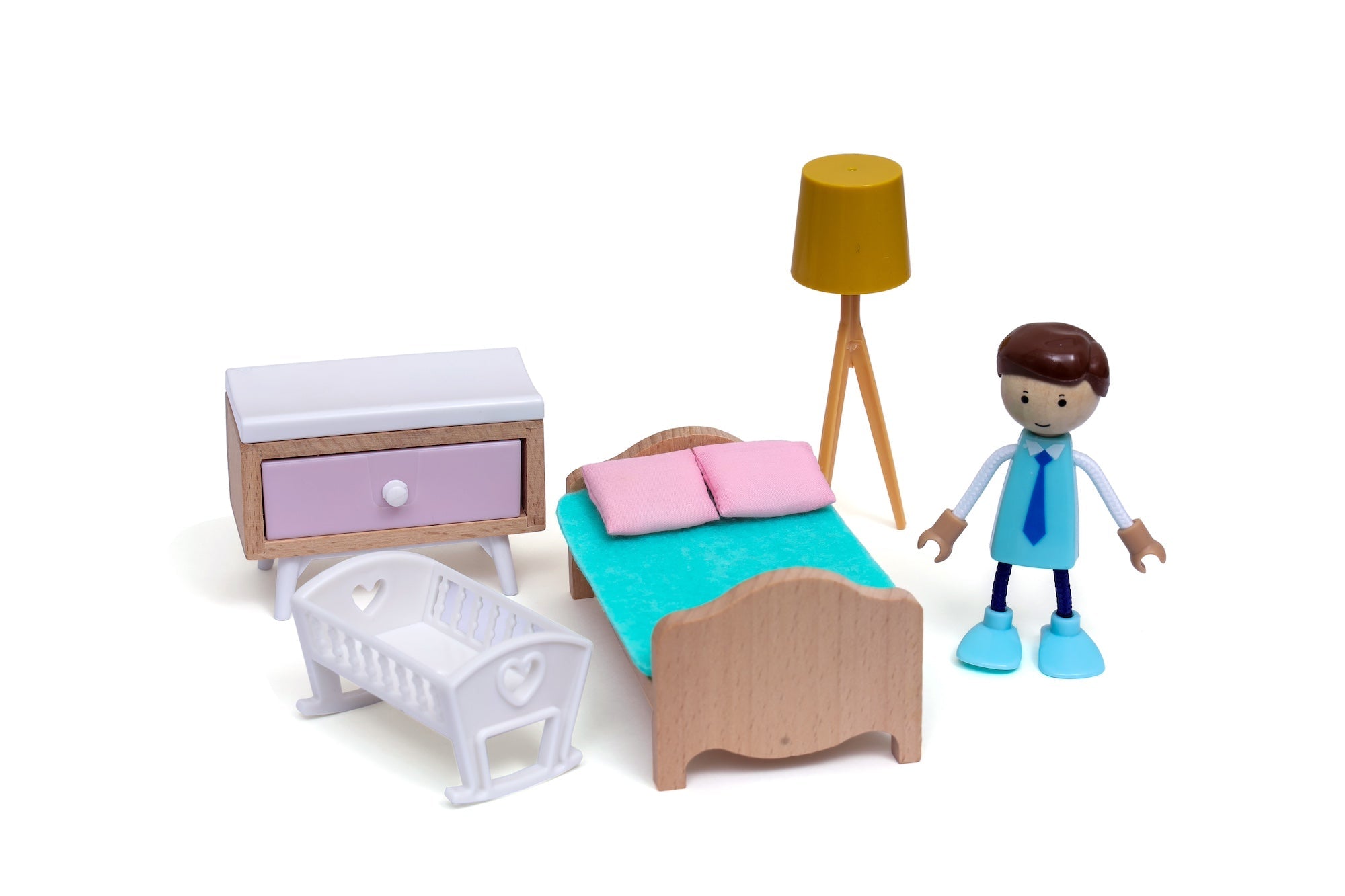 Open Ended Wooden Dollhouse - Modern Villa (31 pcs furniture including 4 doll figures included)-Pretend Play-Open Ended-Toycra