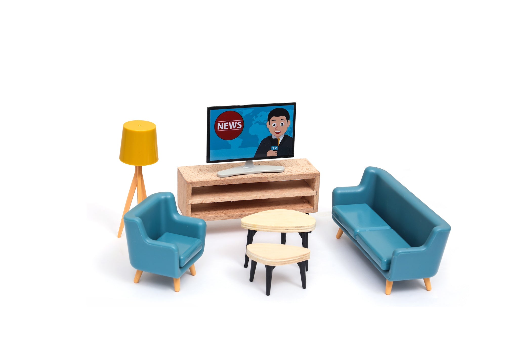 Open Ended Wooden Dollhouse - Modern Villa (31 pcs furniture including 4 doll figures included)-Pretend Play-Open Ended-Toycra