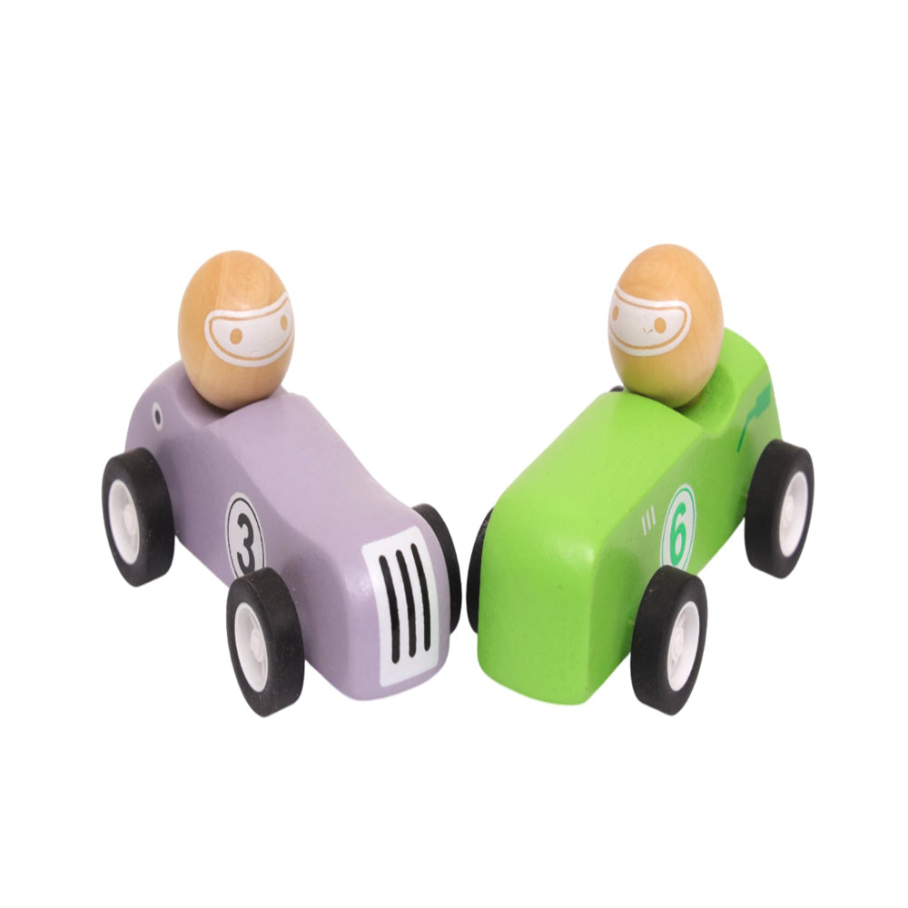 Open Ended Wooden Pull Back Race Car (1 Pc)-Vehicles-Open Ended-Toycra