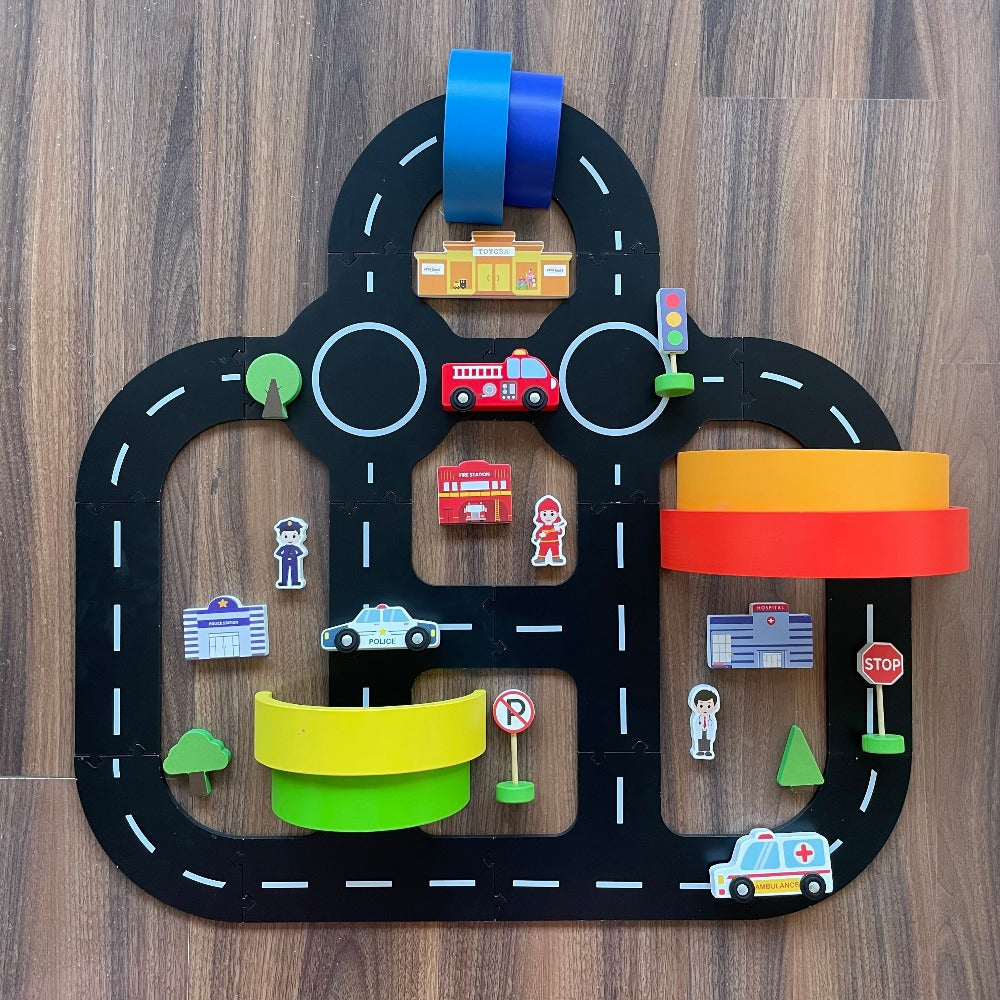 Open Ended Wooden Road Tracks-Vehicles-Open Ended-Toycra