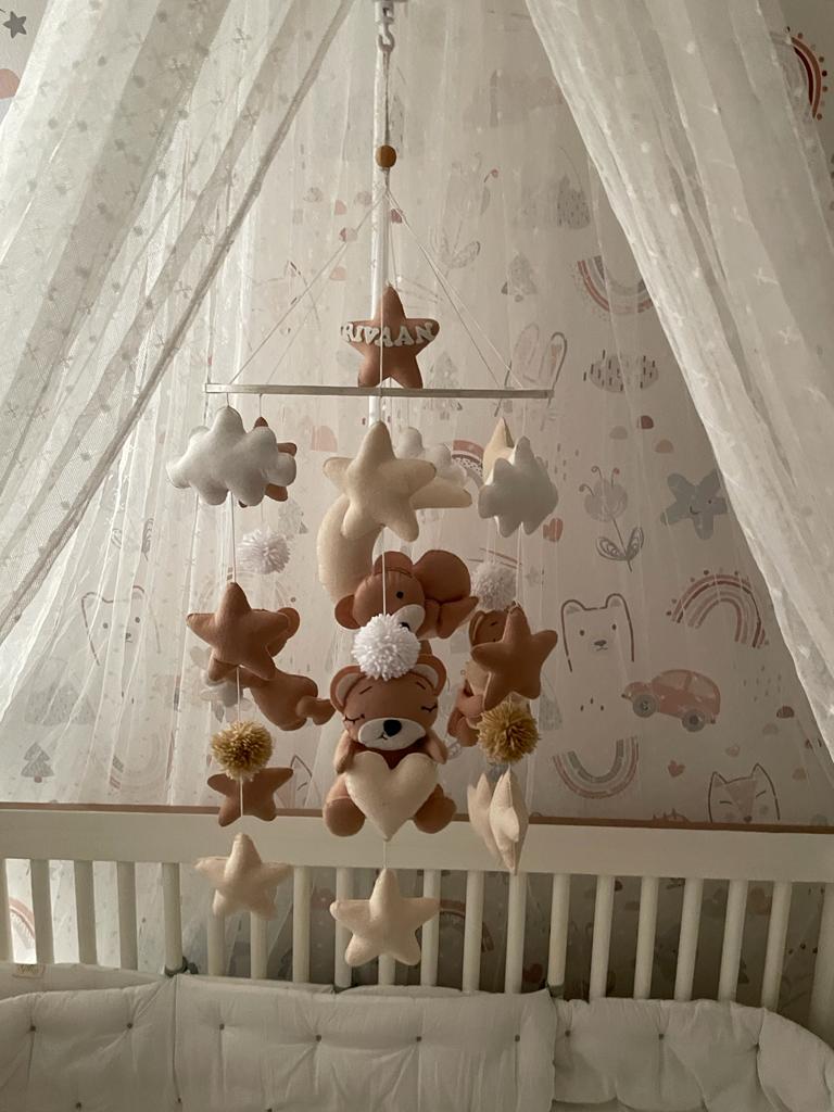 Junior Dreamy Teddy Personalised Cot Mobile