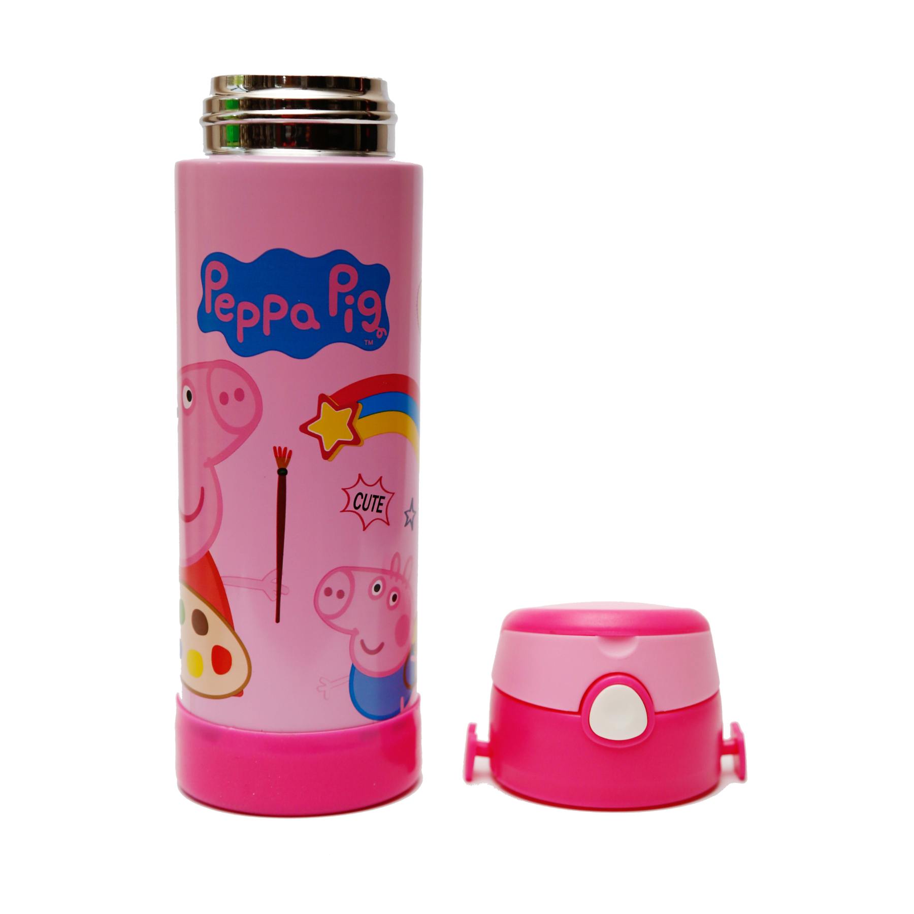 Youp Stainless Steel Insulated Pink Color Peppa Pig Kids Sipper Bottle Lucas - 500 Ml