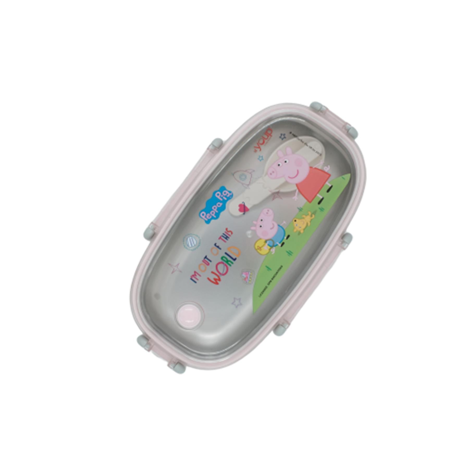 Youp Stainless Steel Pink Color Peppa Pig Kids Lunch Box Ppl8017 - 650 Ml