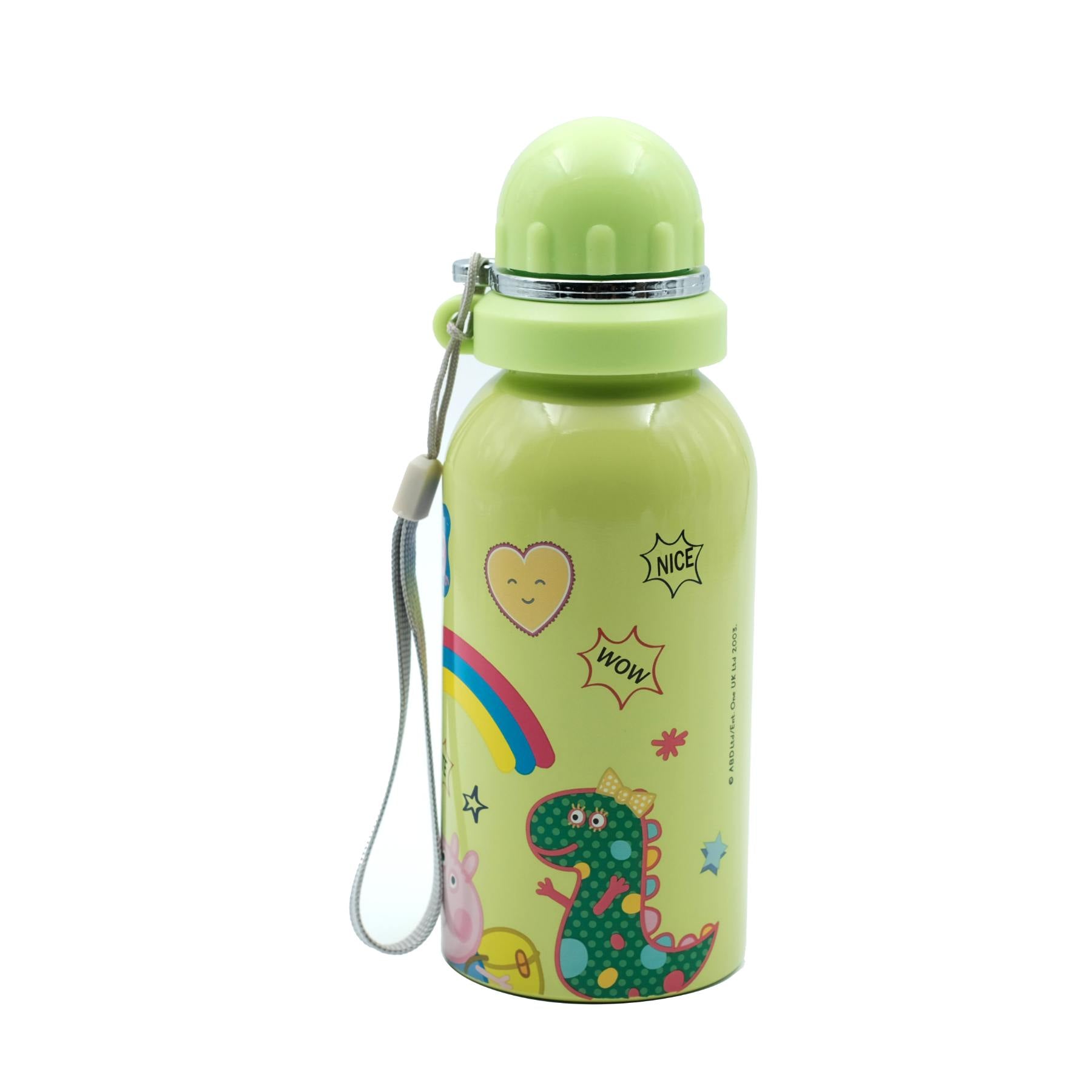 Youp Stainless Steel Green Color Peppa Pig Kids Water Bottle HYBRID - 500 Ml