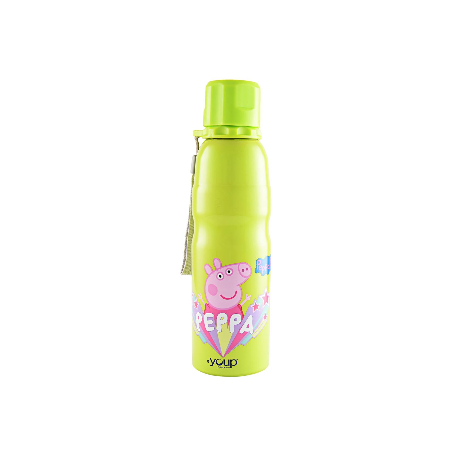 Youp Stainless Steel Green Color Peppa Pig Kids Water Bottle HARPER  - 750 Ml