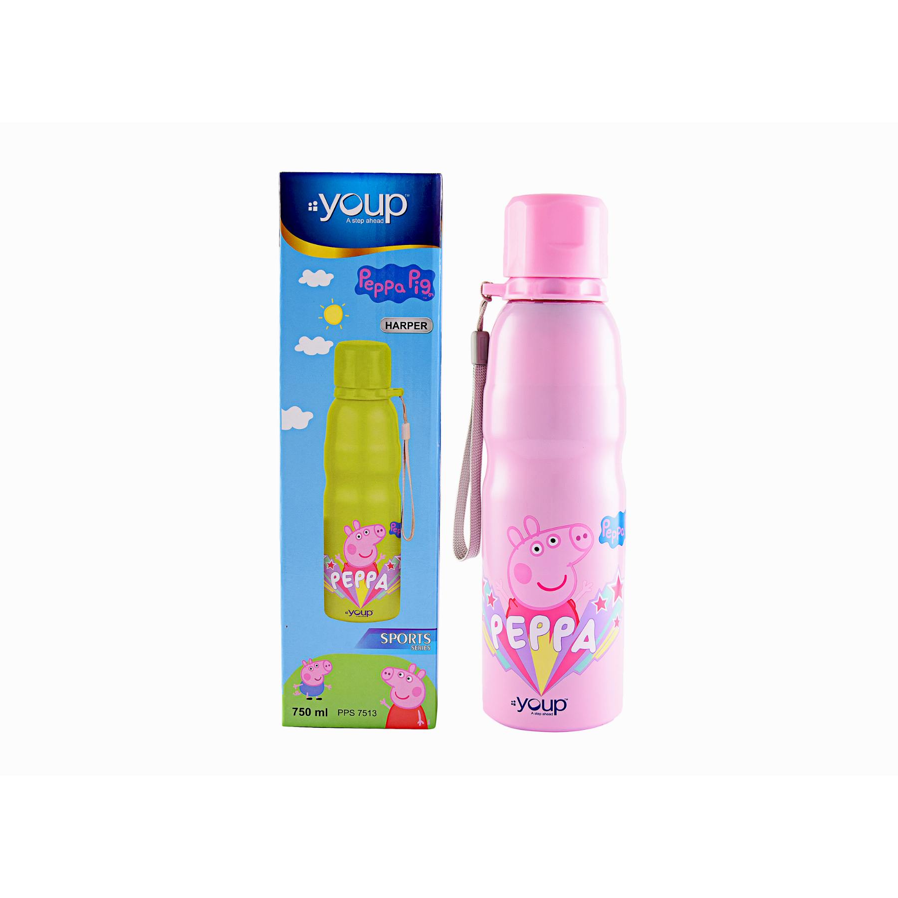 Youp Stainless Steel Pink Color Peppa Pig Kids Water Bottle HARPER  - 750 Ml