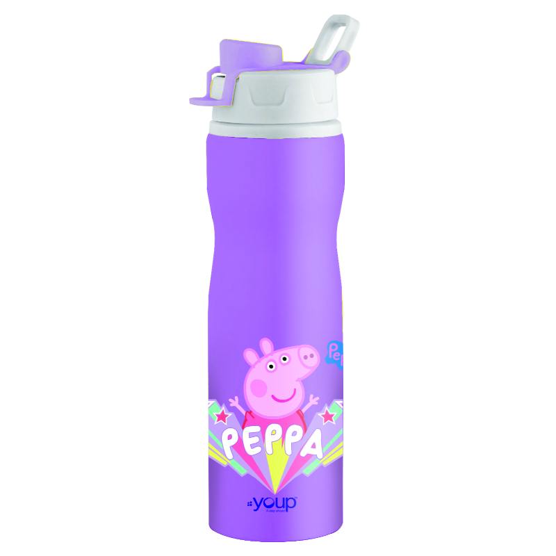 Youp Stainless Steel Purple Color Peppa Pig Kids Water Bottle TUKTUK - 750 Ml