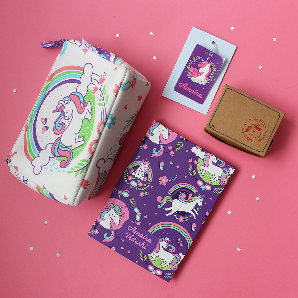 Unicorn Themed Personalised Stationery Gift Box