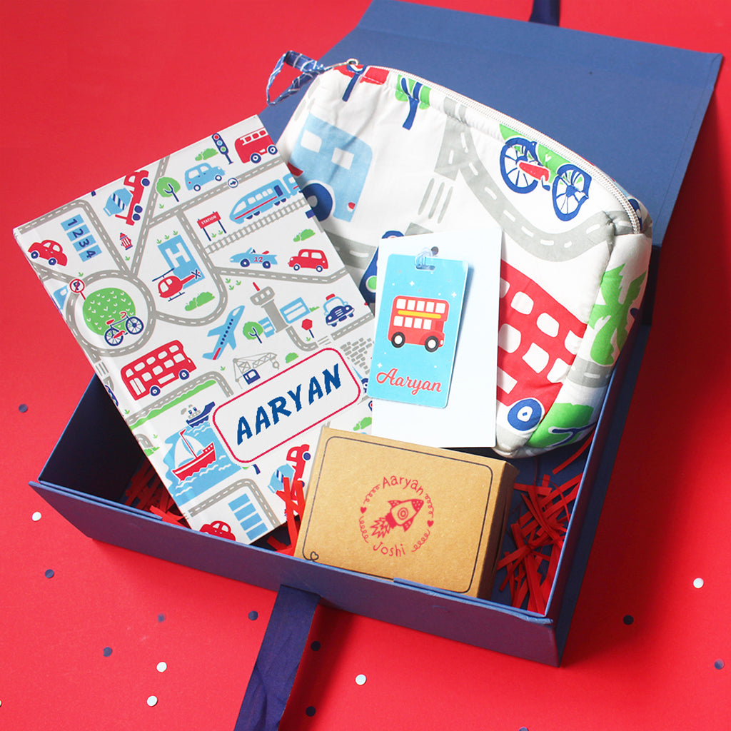 Busy Street Themed Personalised Stationery Gift Box