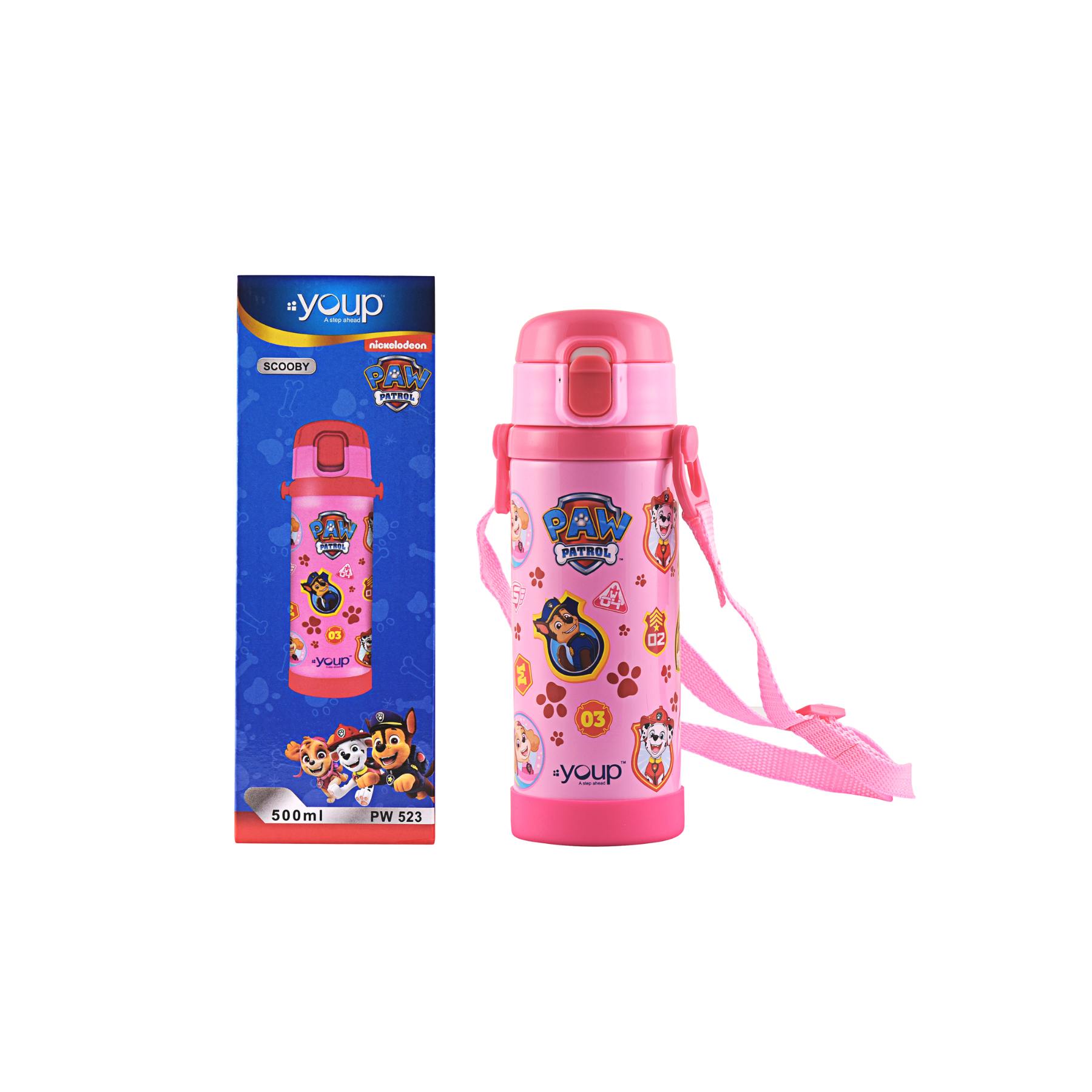 Youp Stainless Steel Insulated Pink Color Paw Patrol Kids Sipper Bottle SCOOBY - 500 ml