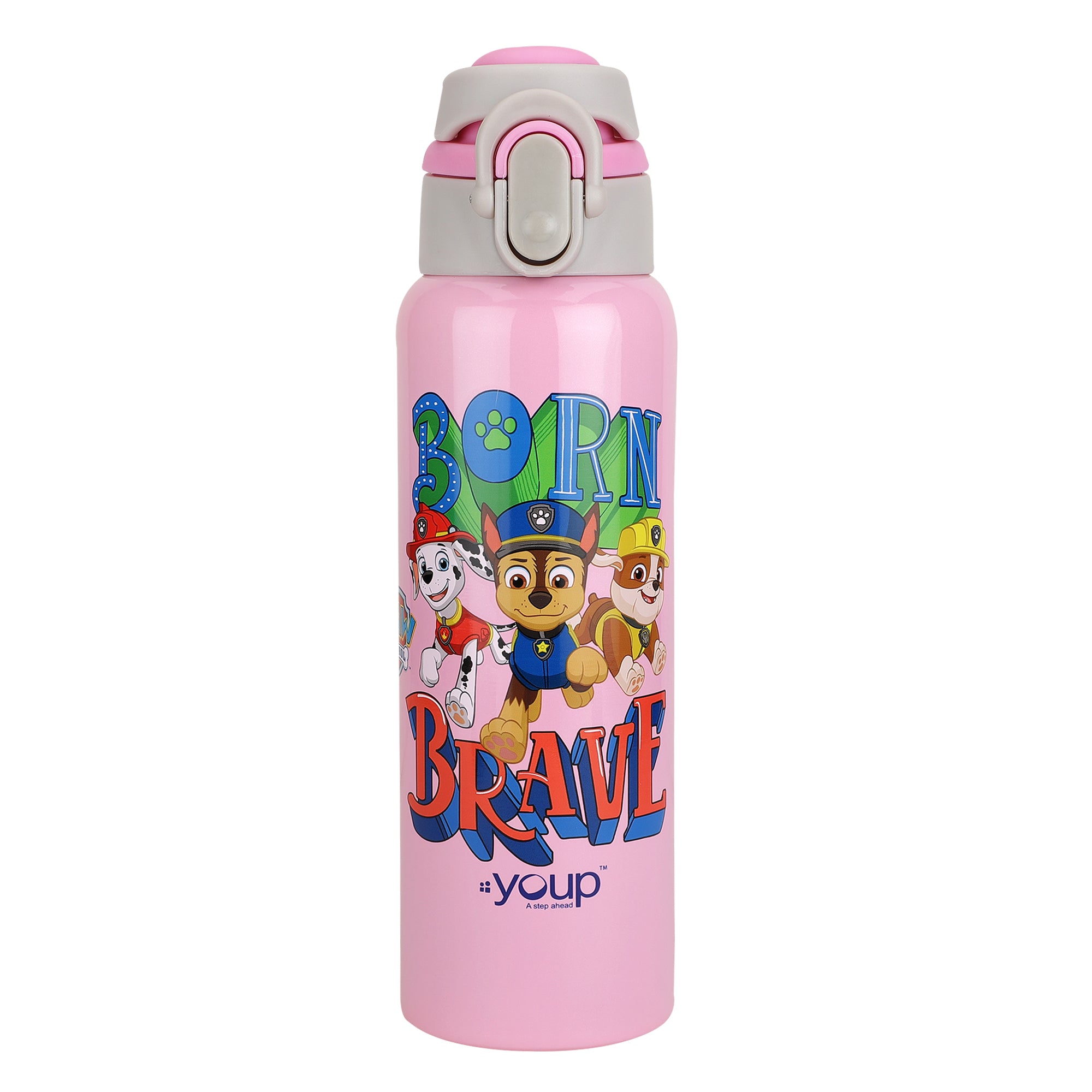 Youp Stainless Steel Paw Patrol Kids Insulated Water Bottle Tiktok - 600 Ml (Pink)