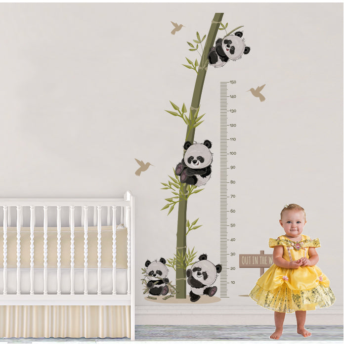 Panda Height Chart Wall Sticker