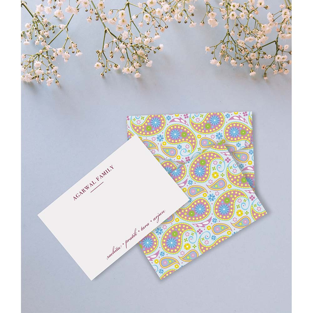 Family Card + Envelopes - Set of 25 - Pastel Paisley