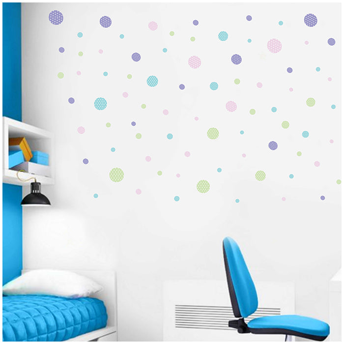 Pastel Polka Dots Mini Wall Art Sticker