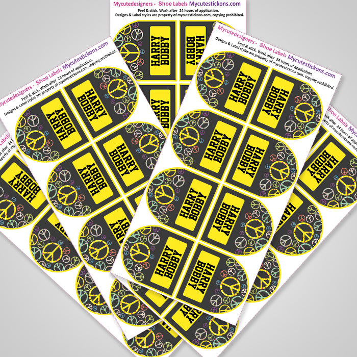 Shoe Labels Pack - Peace Sign