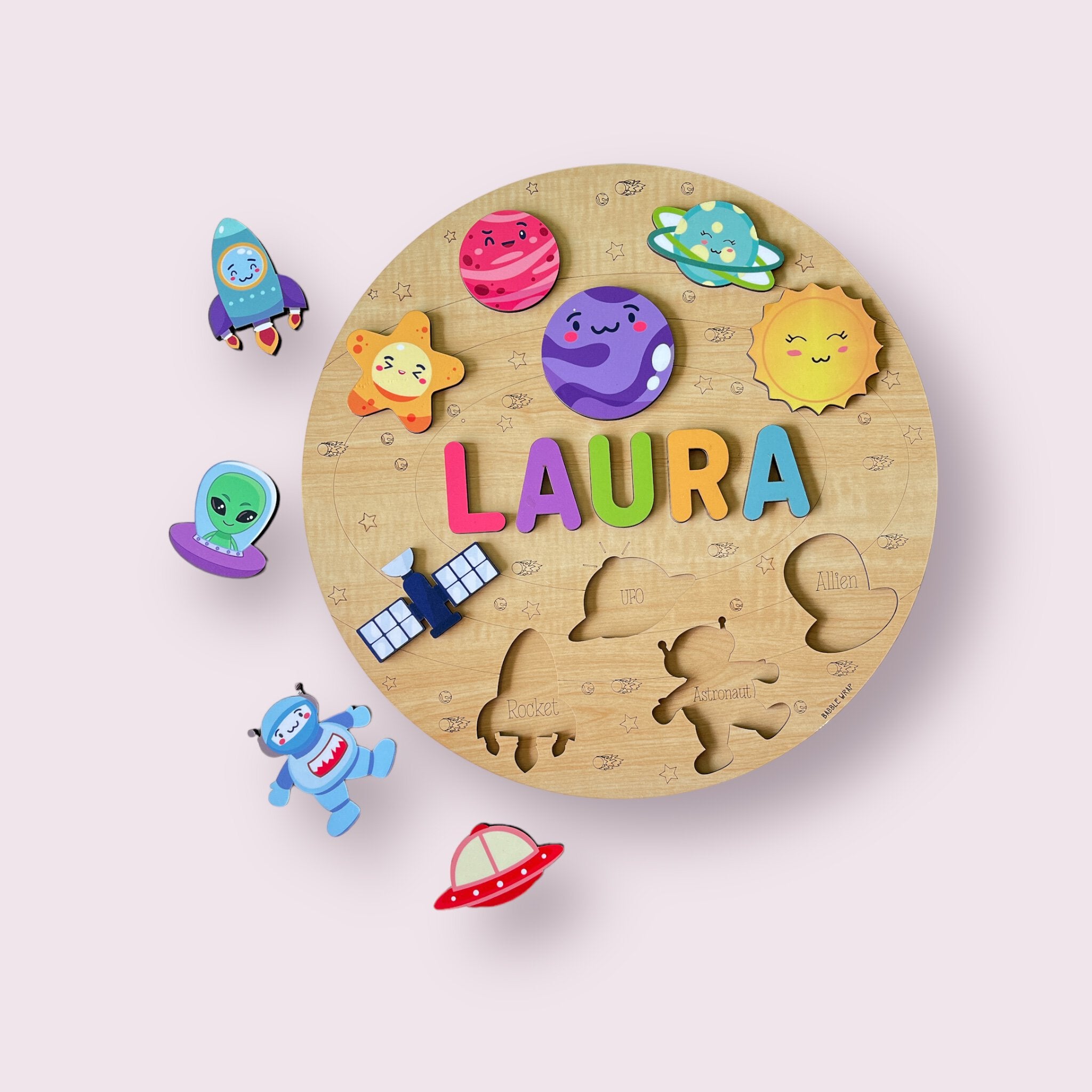 Personalised Wooden Name Puzzle- Outer Space