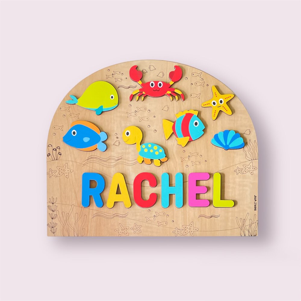 Personalised Wooden Name Puzzle- Sea Creatures