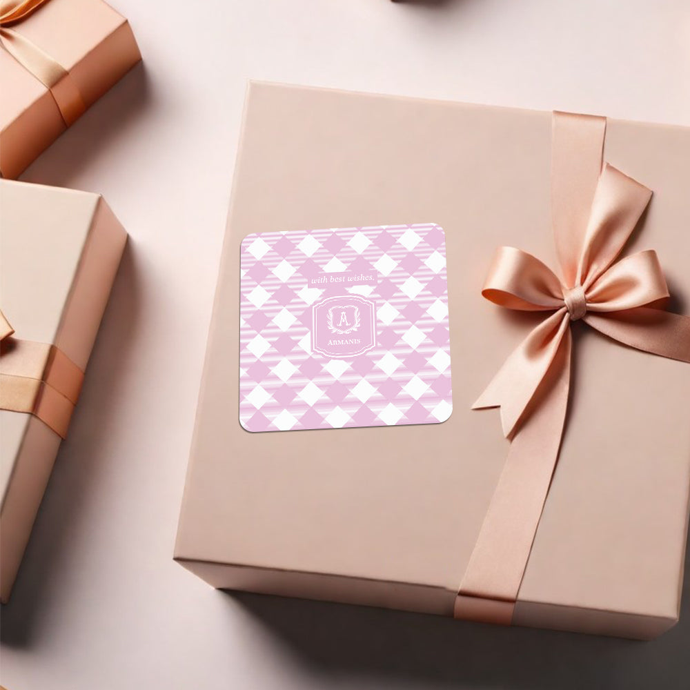 Gingham Gift Sticker