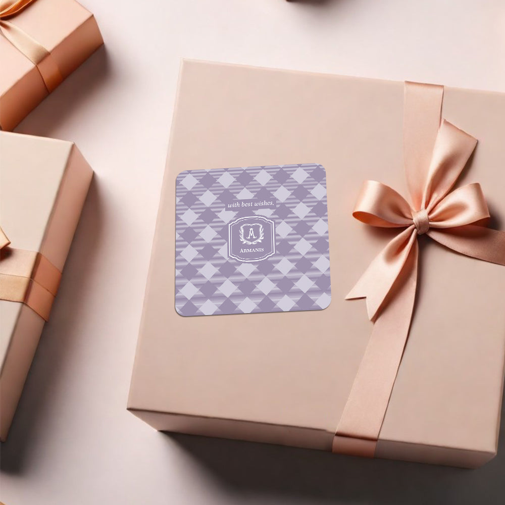 Gingham Gift Sticker