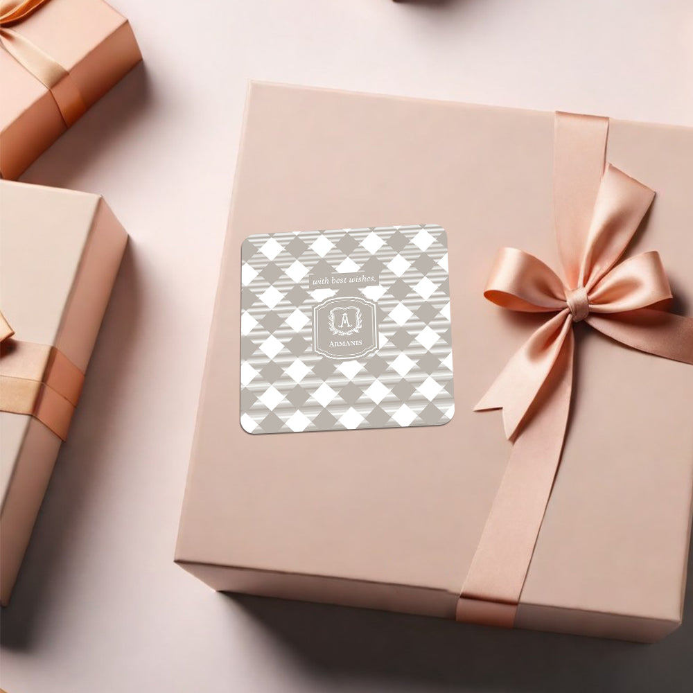 Gingham Gift Sticker
