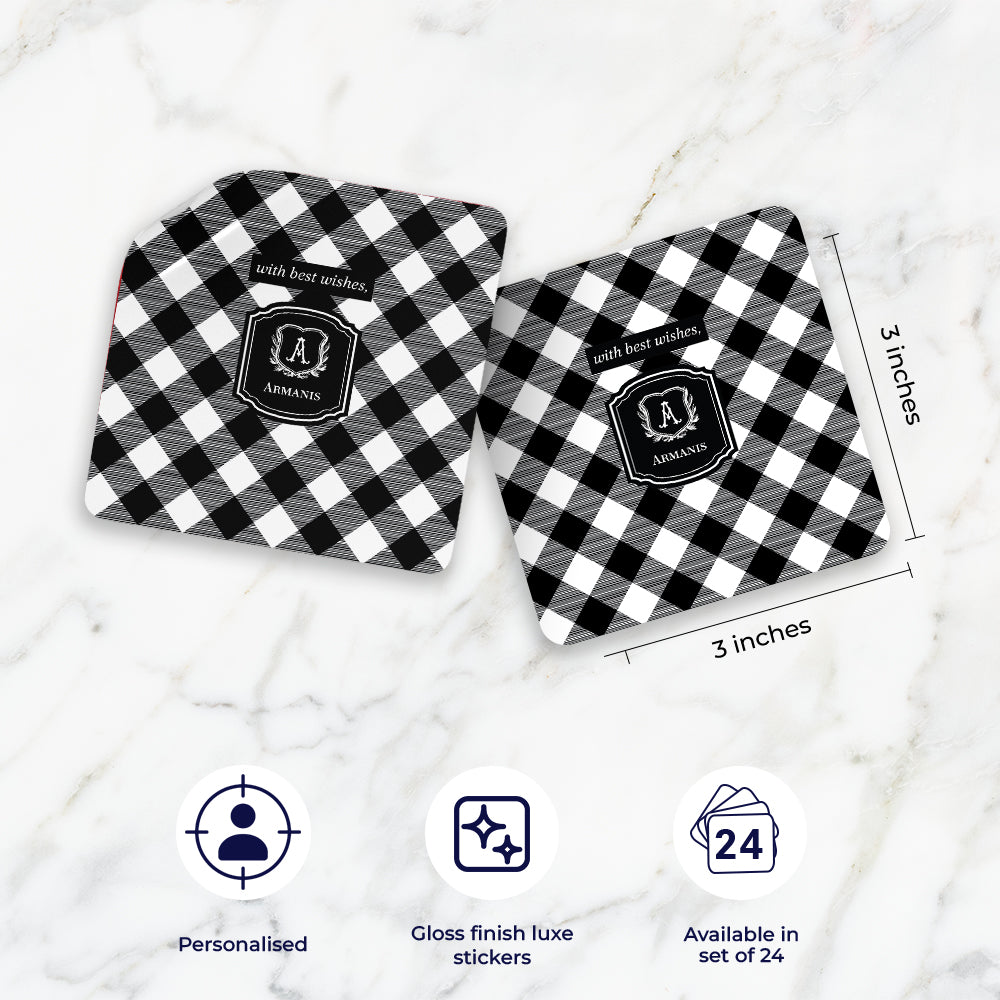 Gingham Gift Sticker