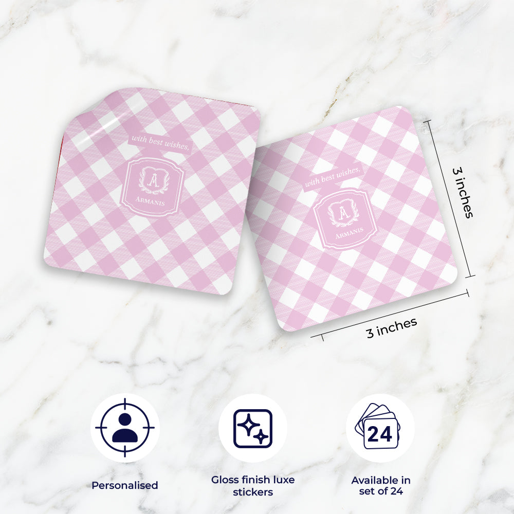 Gingham Gift Sticker