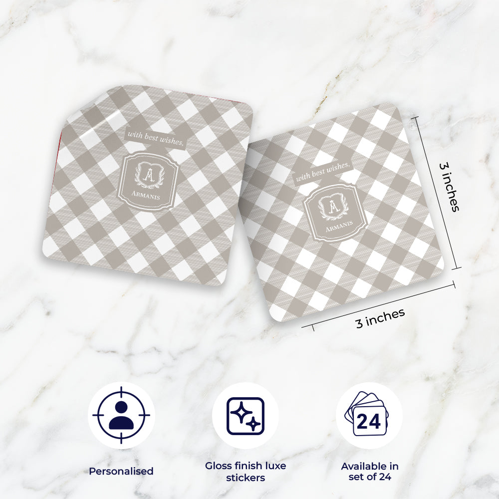 Gingham Gift Sticker