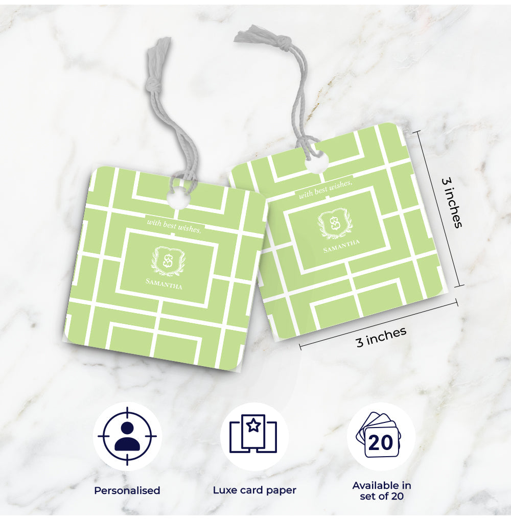 Nautical Grid Gift Tag