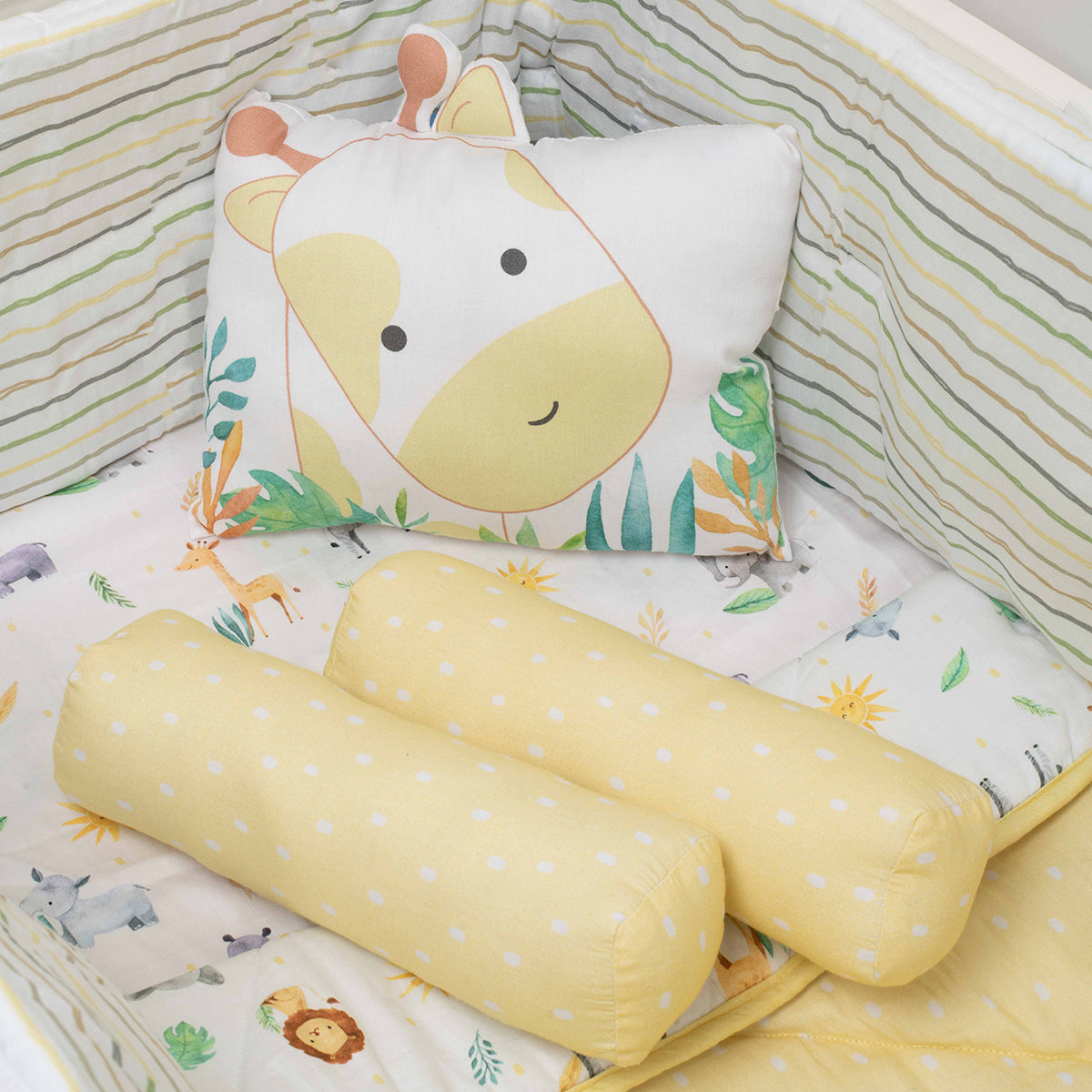 Tiny Snooze Organic Pillow & Bolsters- Giraffe