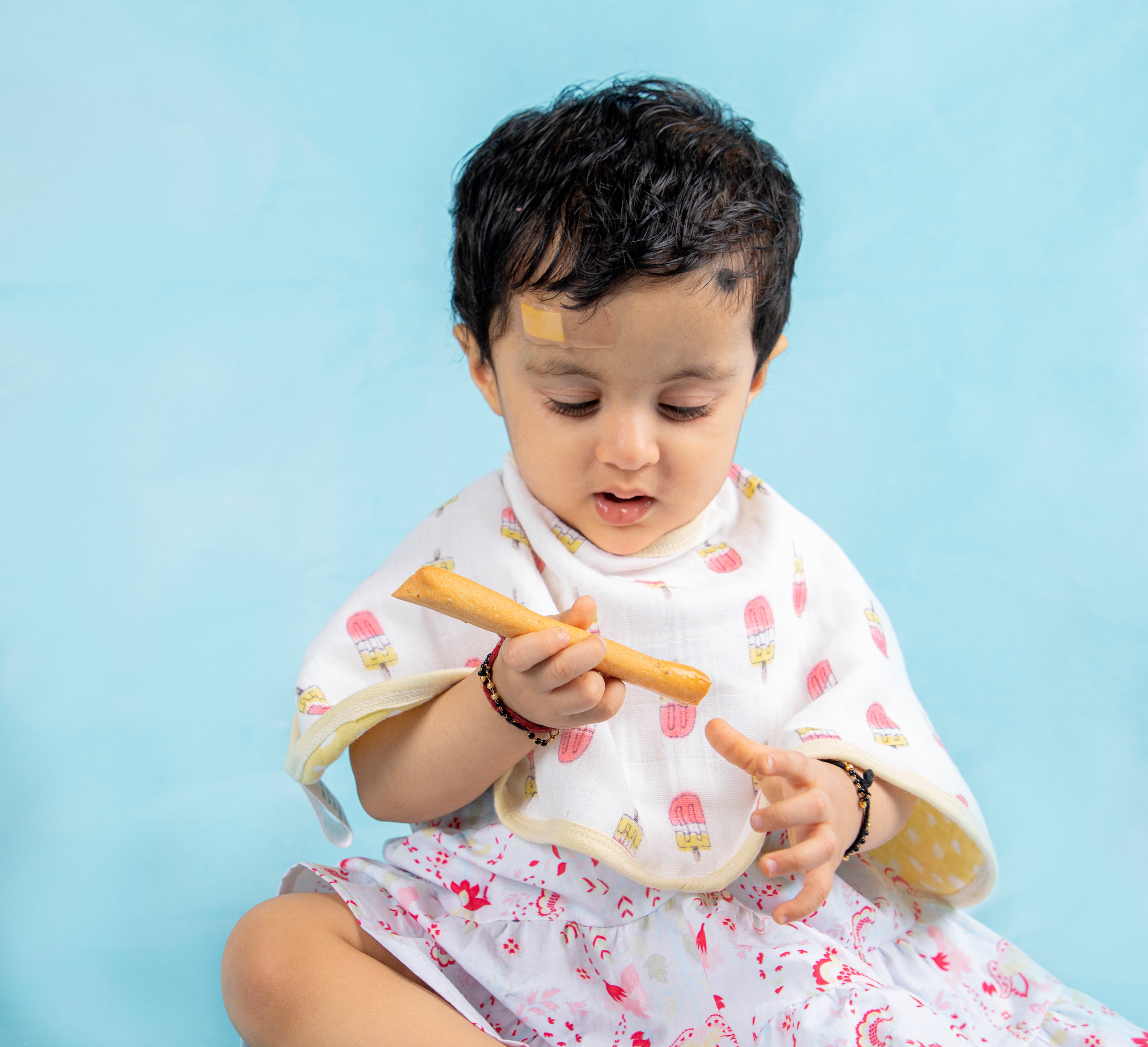 Theoni Organic Muslin 3 Layers Burpy Bib(Set of 2) - Popsicle Fun Pink