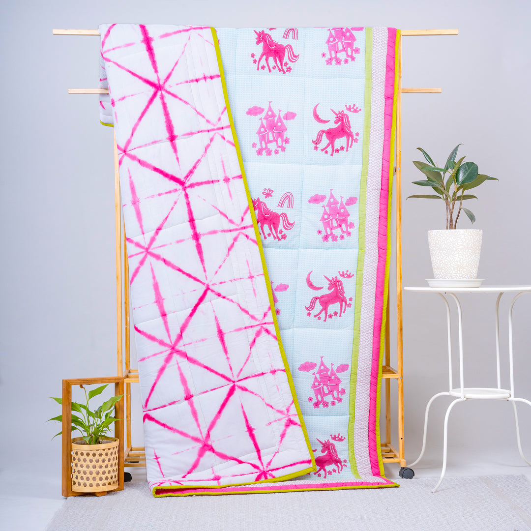 Gudgoodie Cotton Muslin Baby Quilt - Magical Unicorns
